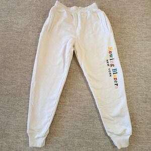 Rowing Blazers New York Jogger Sweatpants XS‎ Cream Terry Embroidered Streetwear